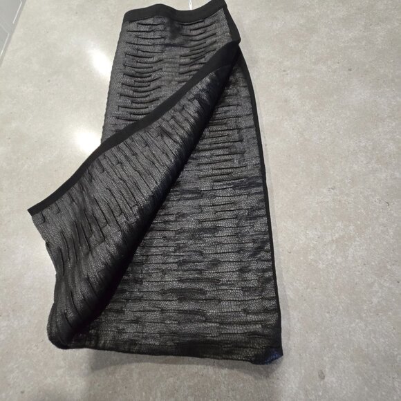 PETER NYGARD Women's Black Faux Snakeskin Knit Stretch Pencil Lined Skirt  Sz 12 - Picture 9 of 11